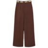 Pantaloni Twinset Milano a palazzo in popeline con cintura
