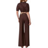 Pantaloni Twinset Milano a palazzo in popeline con cintura