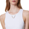 Top Twinset Milano a costine con catena
