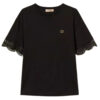 T-shirt Twinset Milano con maniche in pizzo