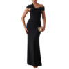 Abito lungo Marciano by Guess in crêpe con finiture in satin