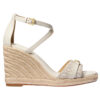 Sandalo Michael Kors Mandy in pelle con logo e zeppa