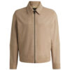 Giubbotto Hugo Boss regular fit in morbida pelle scamosciata con zip sulla parte anteriore