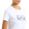 T-shirt EA7 girocollo logo pailettes in cotone stretch