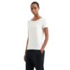 T-shirt EA7 scollo a barchetta logo series in cotone stretch