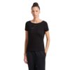 T-shirt EA7 scollo a barchetta logo series in cotone stretch