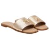 Mule Tommy Hilfiger in pelle metallizzata con monogramma