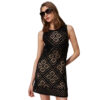 Abito corto Twinset  in maglia crochet a fiori