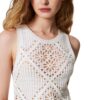 Abito corto Twinset  in maglia crochet a fiori