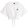 T-shirt Tommy Jeans crop con nodo e distintivo