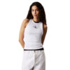Canotta Calvin Klein slim a costine con monogramma