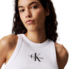 Canotta Calvin Klein slim a costine con monogramma