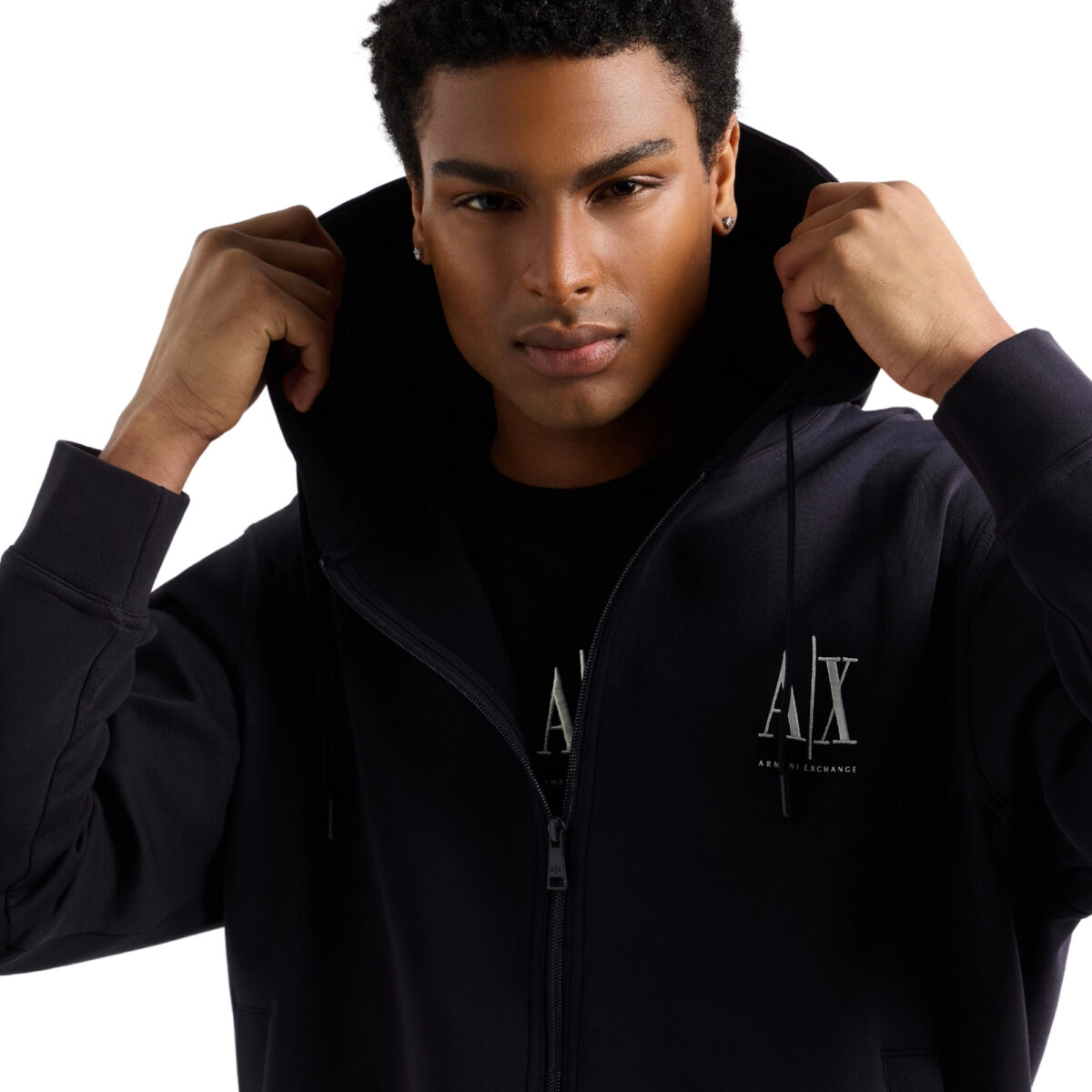 Felpa Armani Exchange con cappuccio e logo