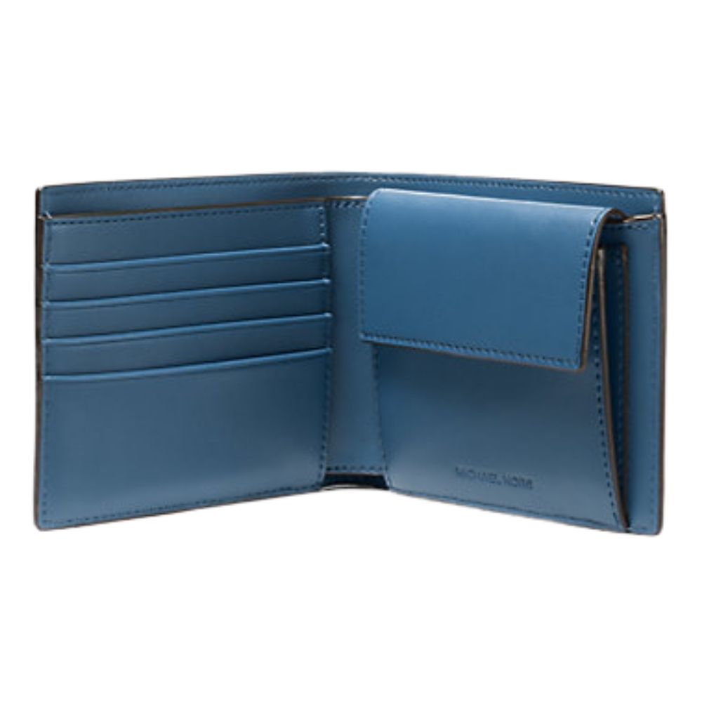 Portafoglio Michael Kors a libro Hudson in pelle martellata con logo e portamonete