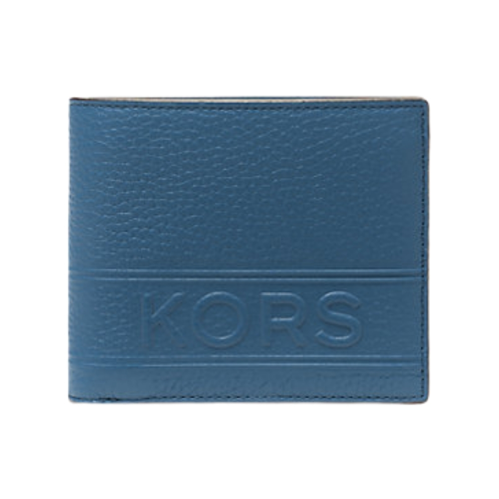 Portafoglio Michael Kors a libro Hudson in pelle martellata con logo e portamonete