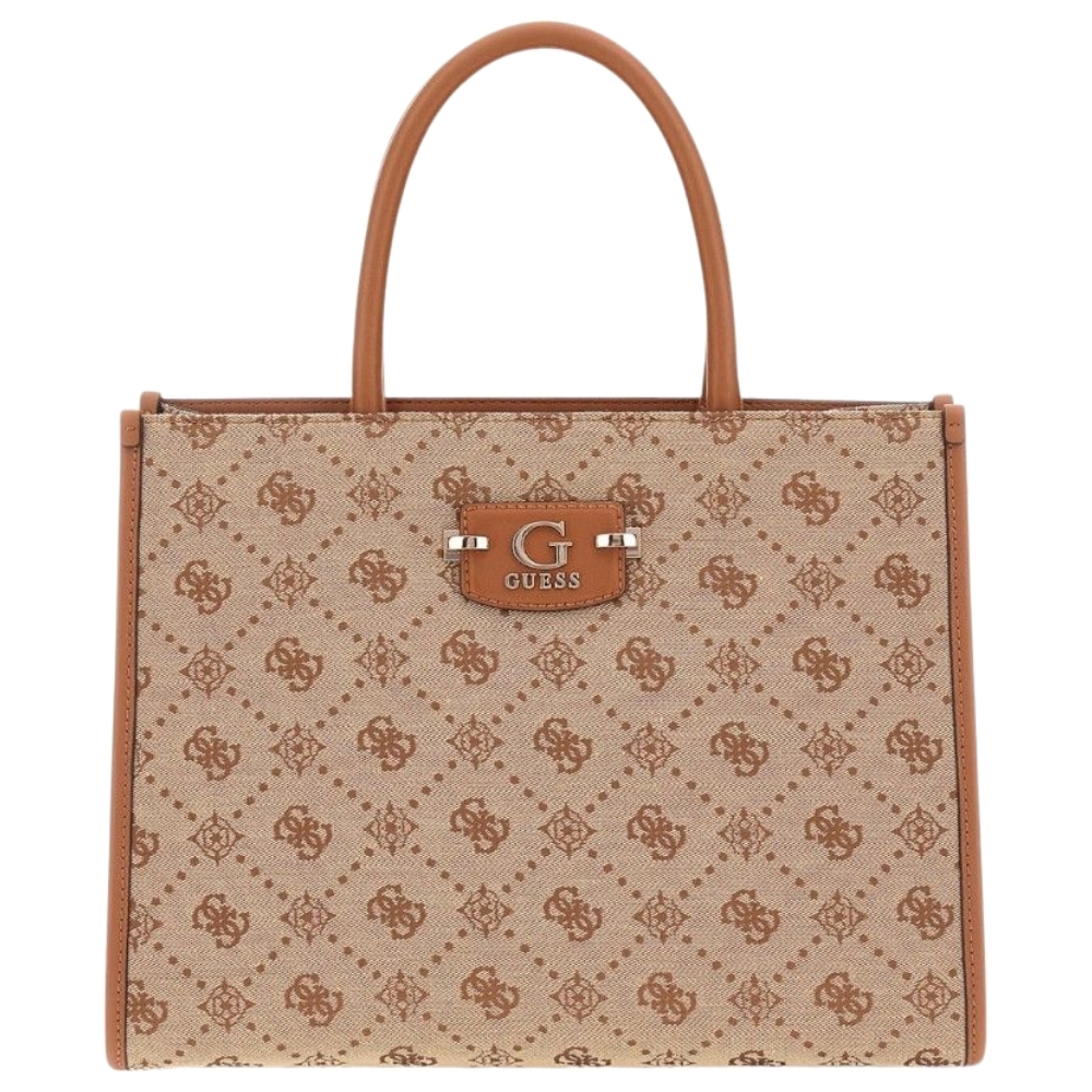 Borsa Guess nera logo all over