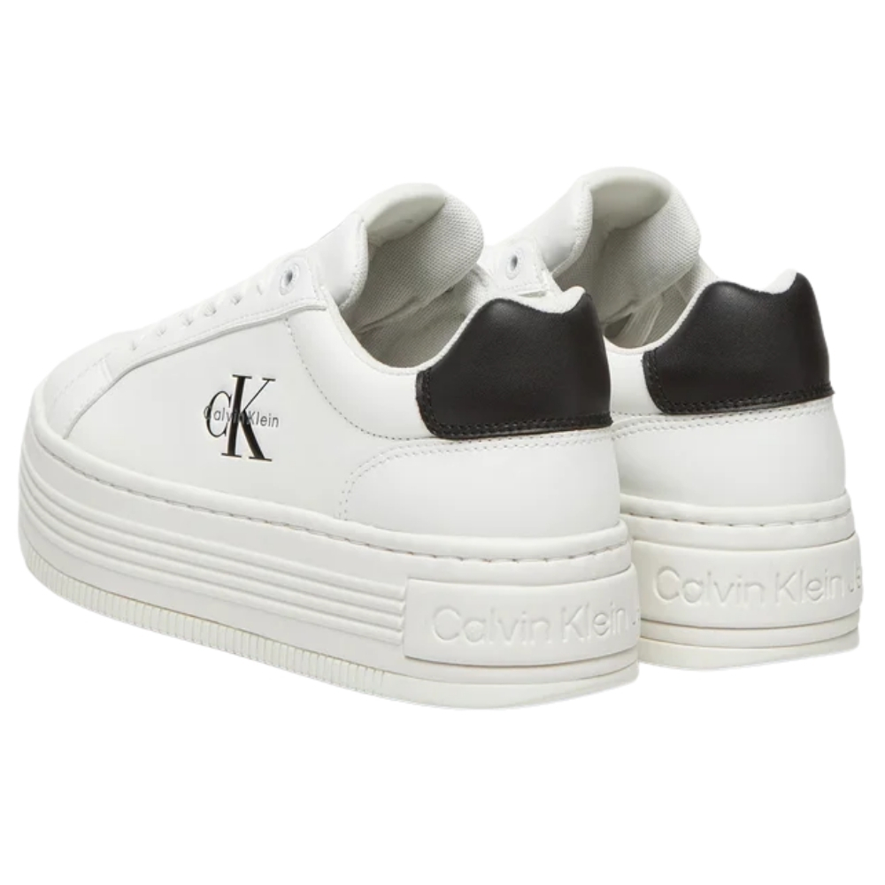 Sneaker con plateau in pelle