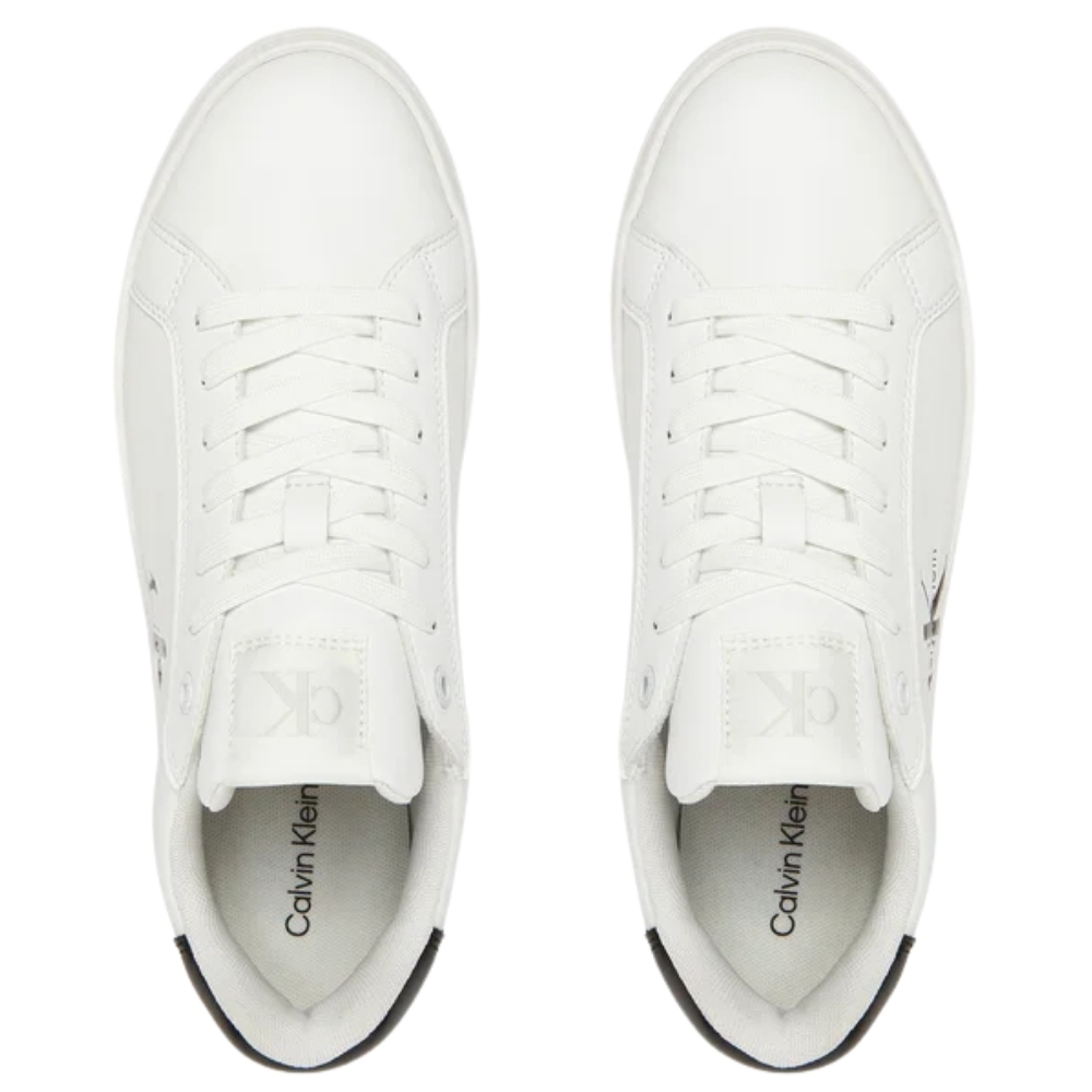 Sneaker con plateau in pelle