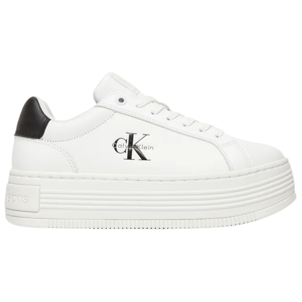 Sneaker con plateau in pelle