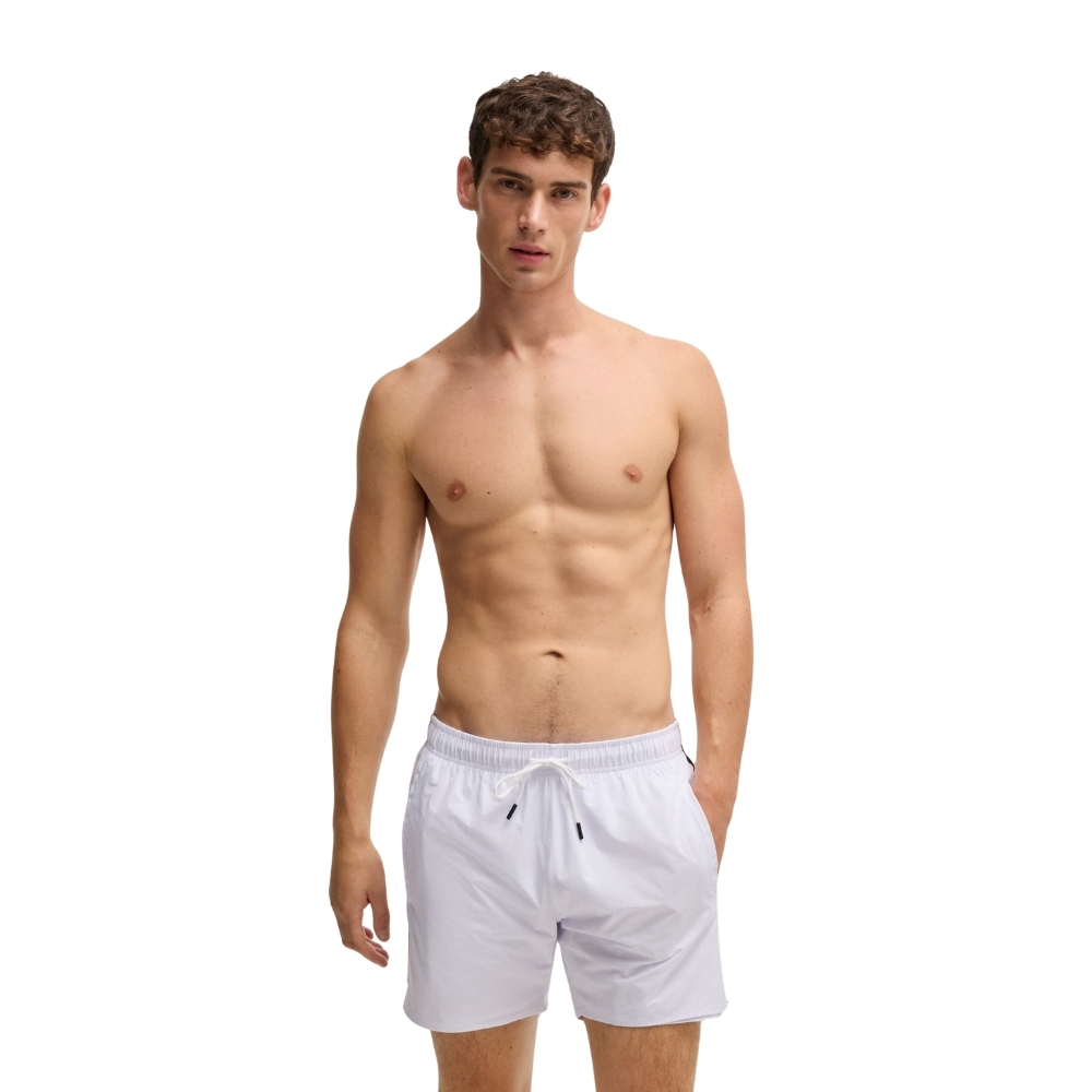 Boxer da mare Hugo Boss con righe tipiche del marchio e logo