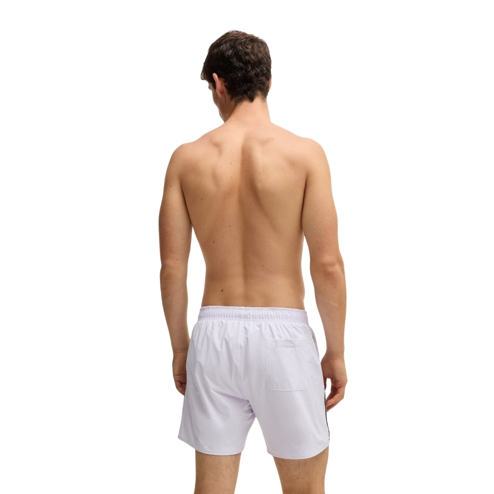 Boxer da mare Hugo Boss con righe tipiche del marchio e logo