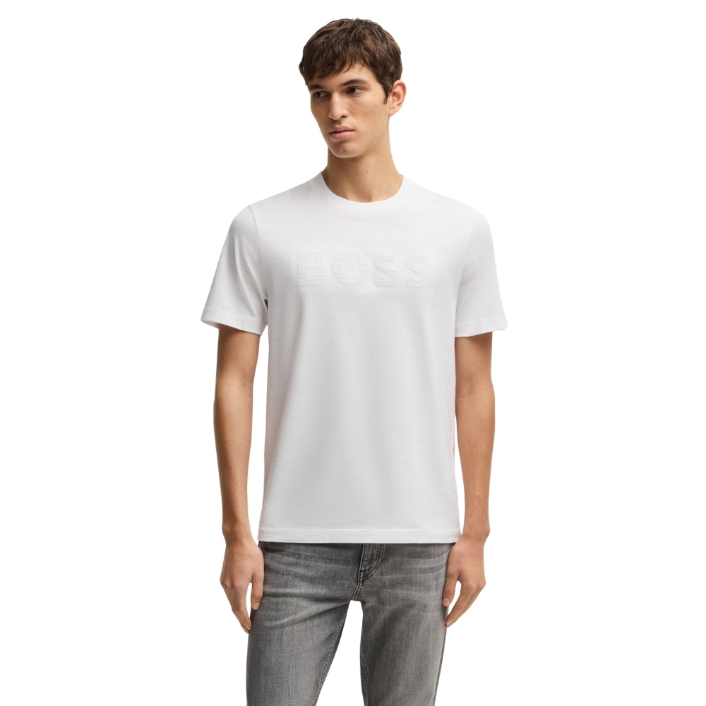 T-shirt Hugo Boss in jersey di cotone con grafica con logo