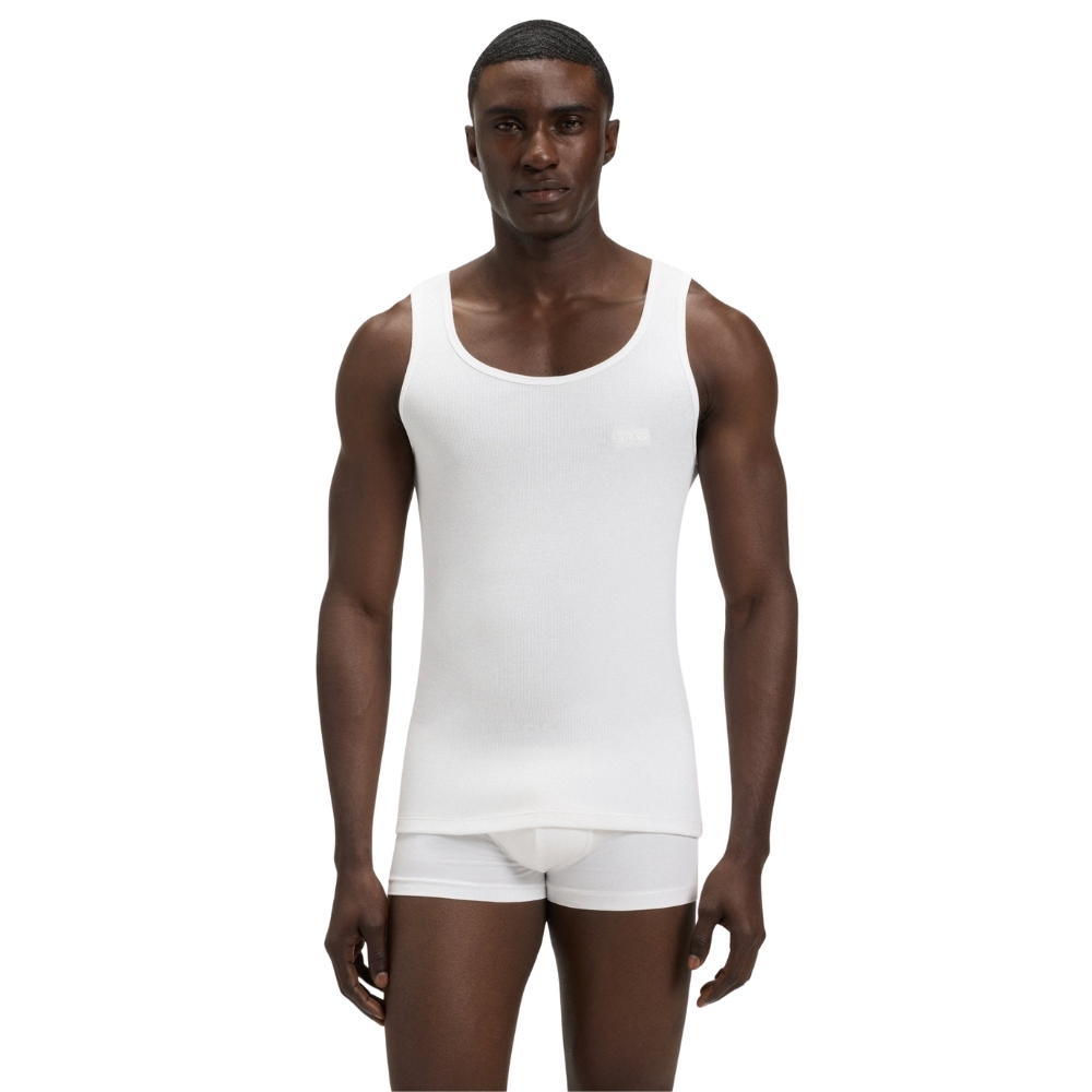 Set Hugo Boss da tre canotte intime in cotone con logo ricamato