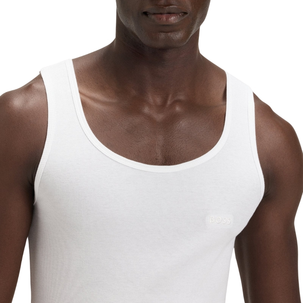 Set Hugo Boss da tre canotte intime in cotone con logo ricamato