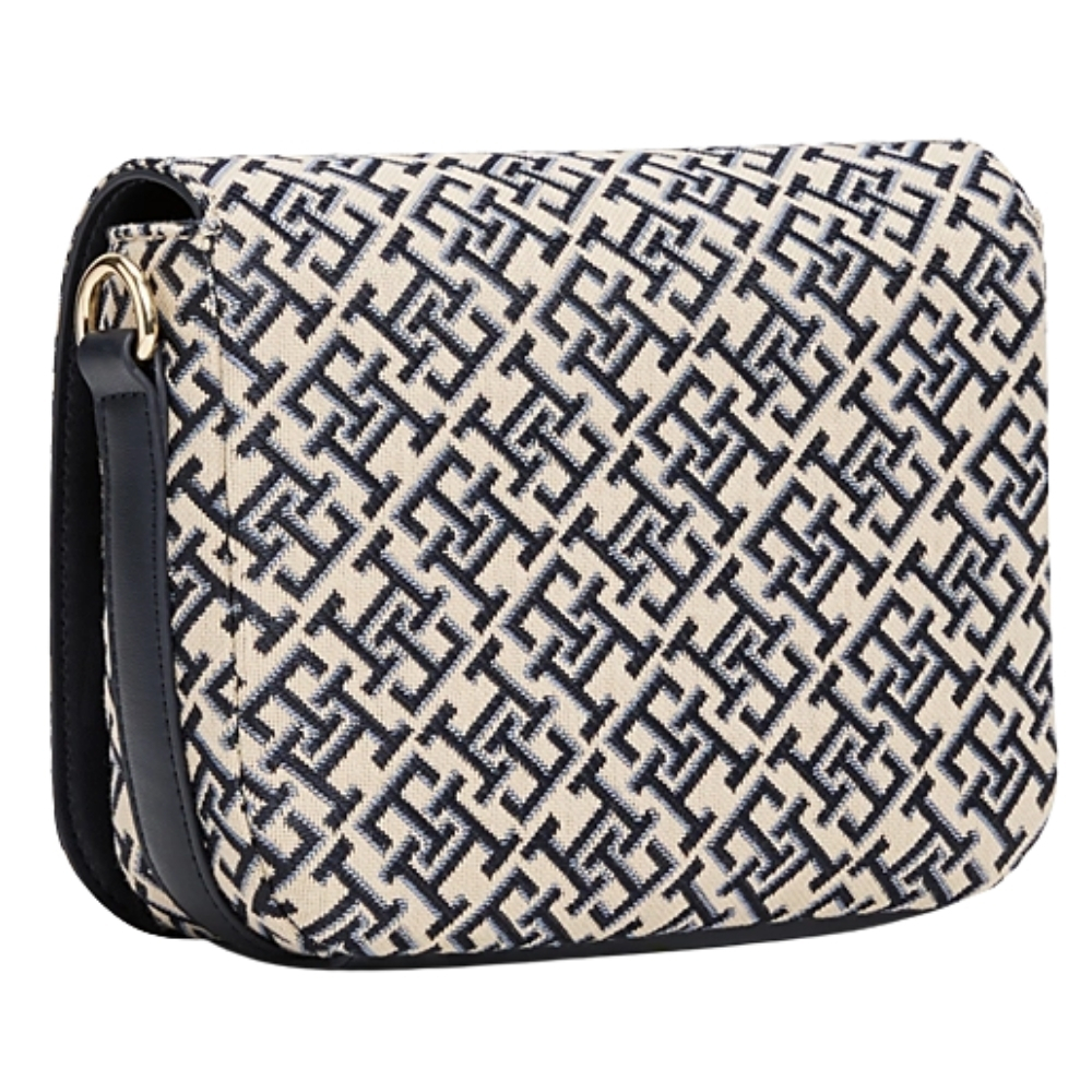 Borsa a tracolla Tommy Hilfiger in jacquard con monogrammi TH