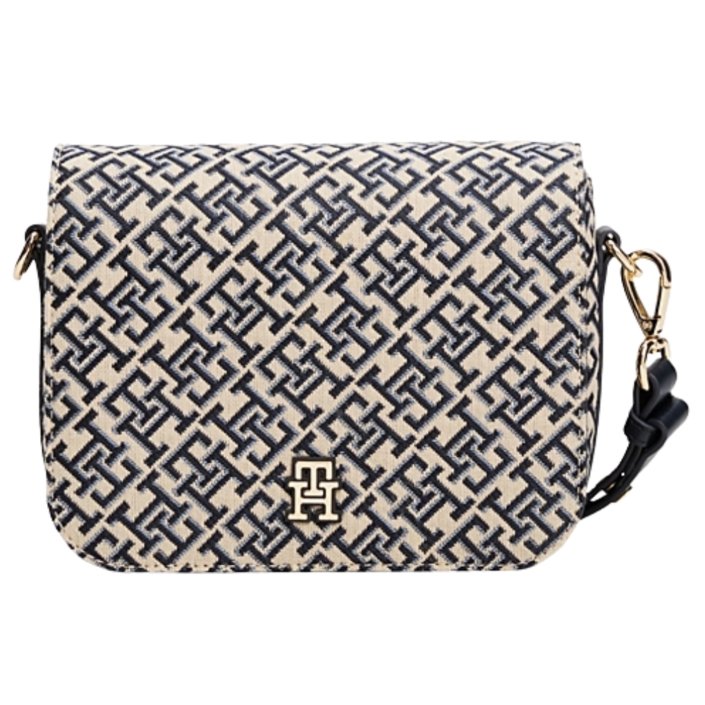 Borsa a tracolla Tommy Hilfiger in jacquard con monogrammi TH