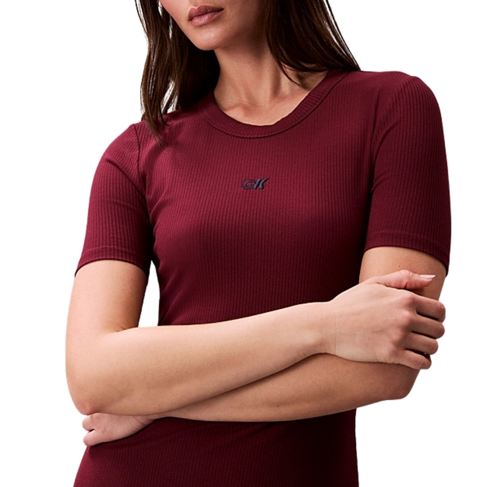 Abito Calvin Klein midi in modal a costine elasticizzato