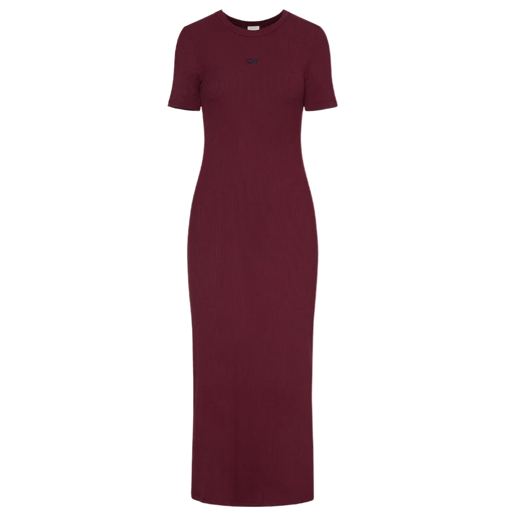 Abito Calvin Klein midi in modal a costine elasticizzato