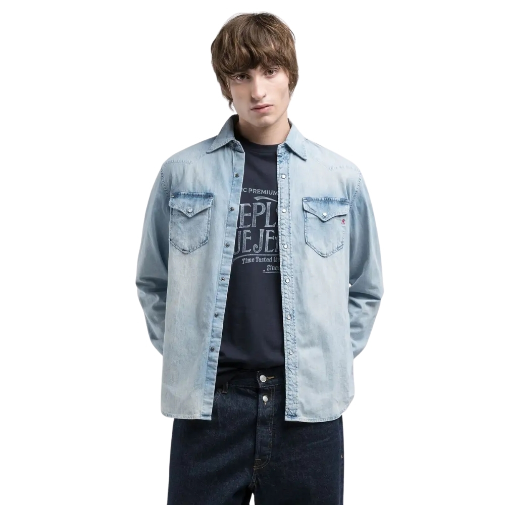 Camicia Replay western con ricamo R