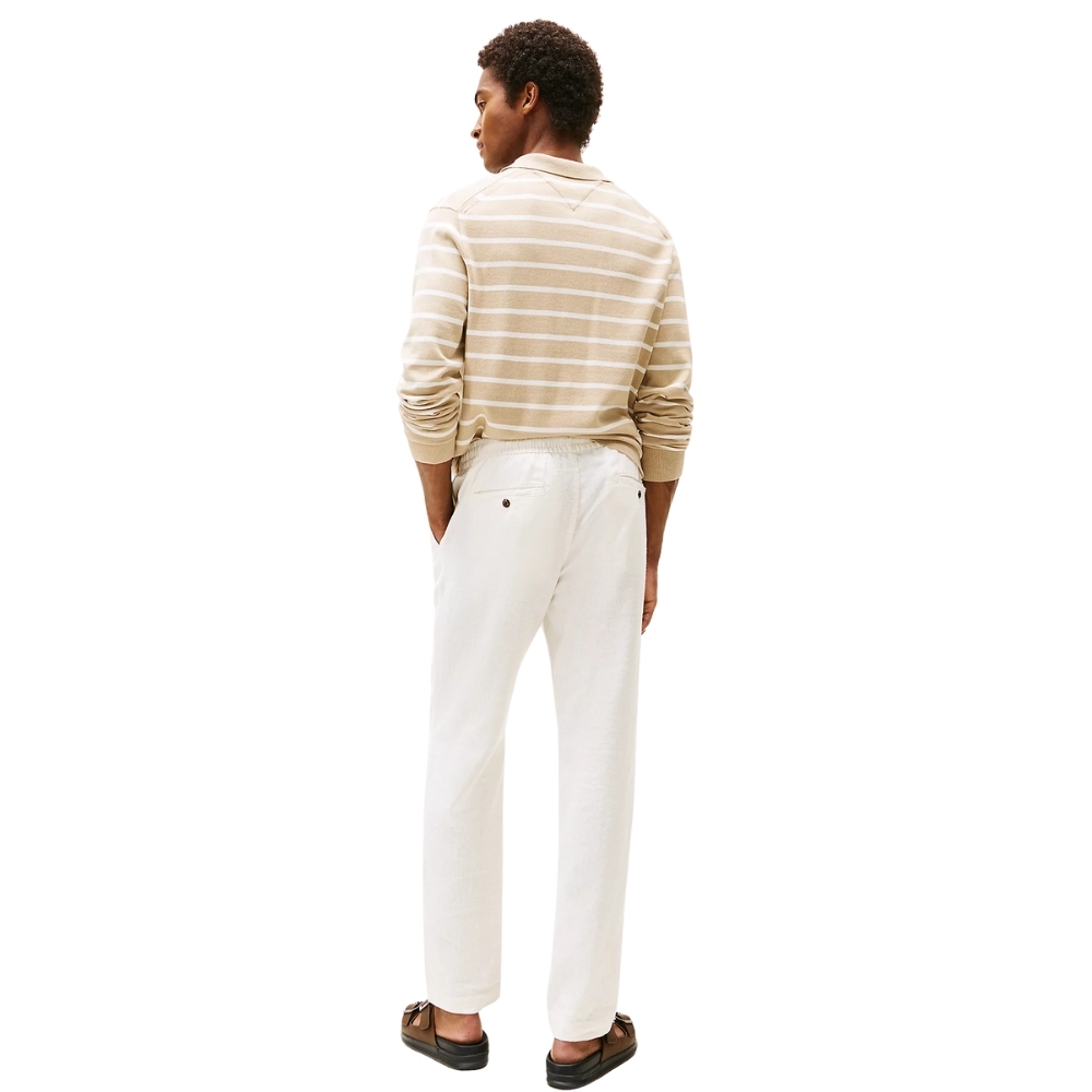 Pantaloni Tommy Hilfiger Harlem relaxed fit affusolati in misto lino