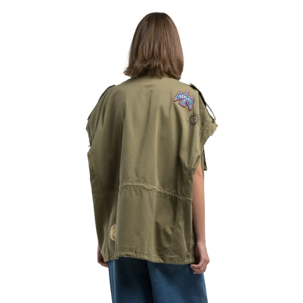 Camicia Replay in twill con coulisse