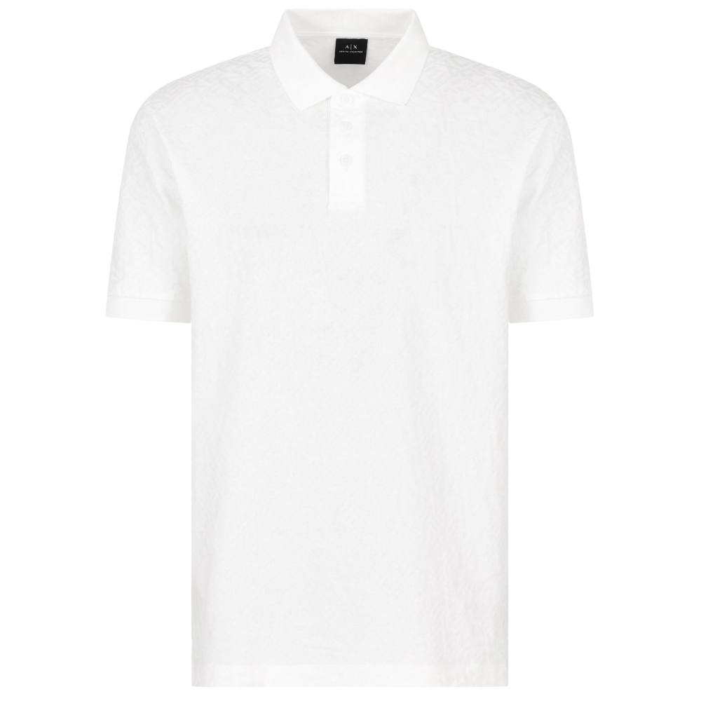 Polo Armani Exchange regular fit con logo all over torno su tono