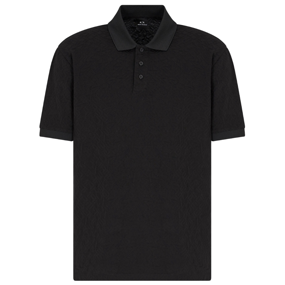 Polo Armani Exchange regular fit con logo all over torno su tono