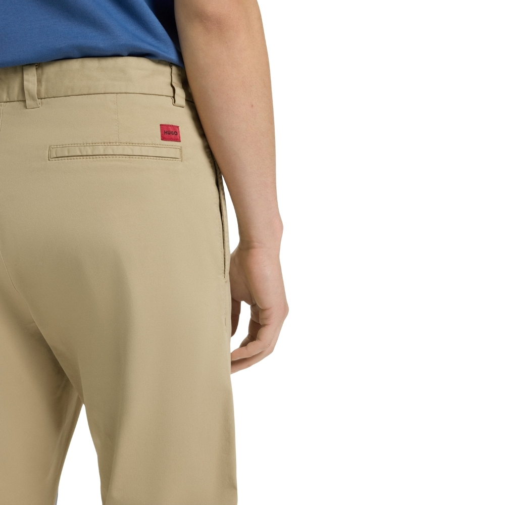 Pantaloni Hugo Boss silm fit in gabardine di cotone elasticizzato