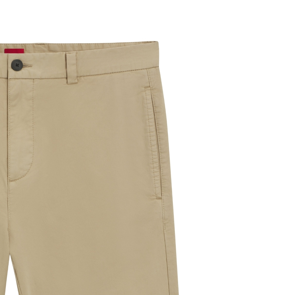 Pantaloni Hugo Boss silm fit in gabardine di cotone elasticizzato