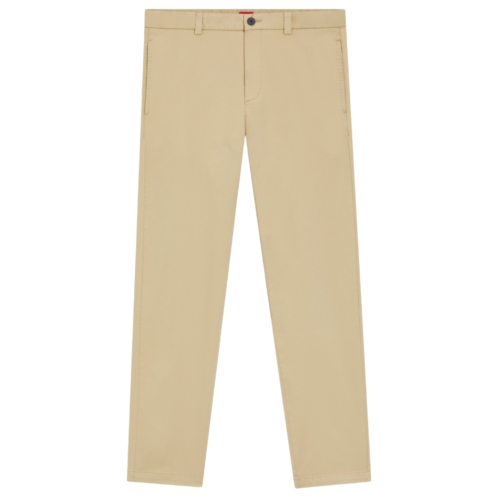 Pantaloni Hugo Boss silm fit in gabardine di cotone elasticizzato