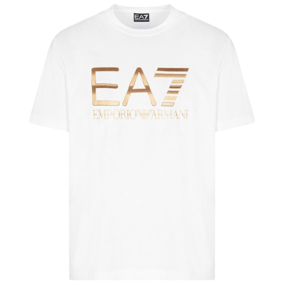 T-shirt EA7 logo series in cotone con maxi logo