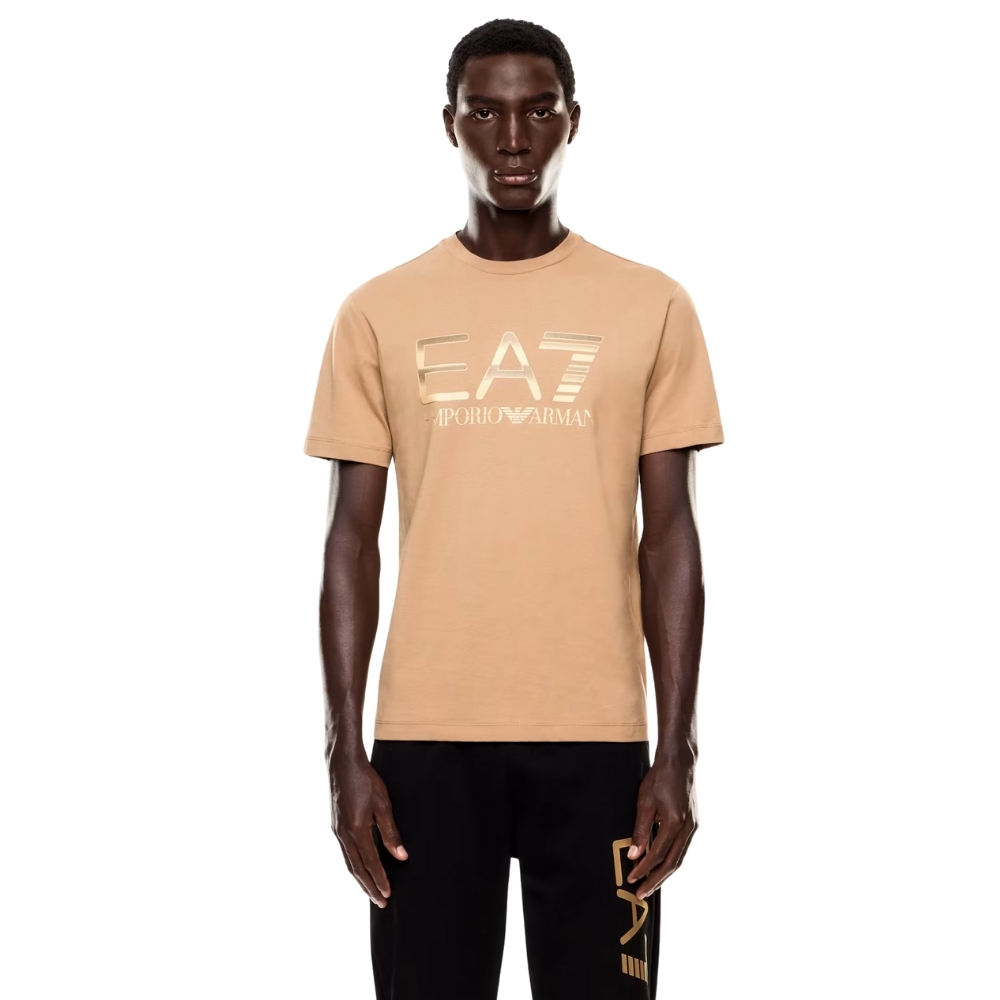T-shirt EA7 logo series in cotone con maxi logo
