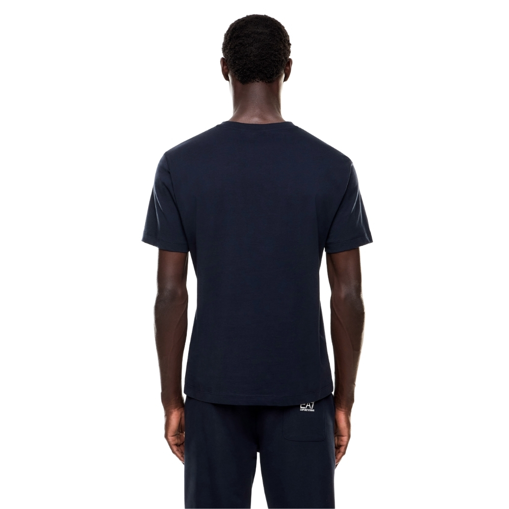 T-shirt EA7 logo series in cotone con maxi logo