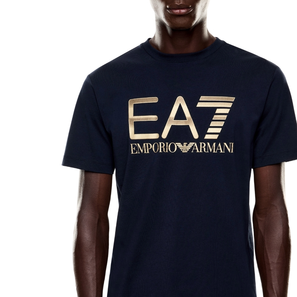 T-shirt EA7 logo series in cotone con maxi logo