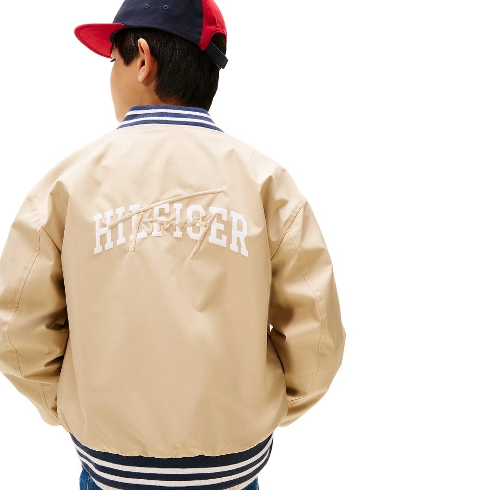 Bomber Tommy Hilfiger junior relaxed fit reversibile con logo