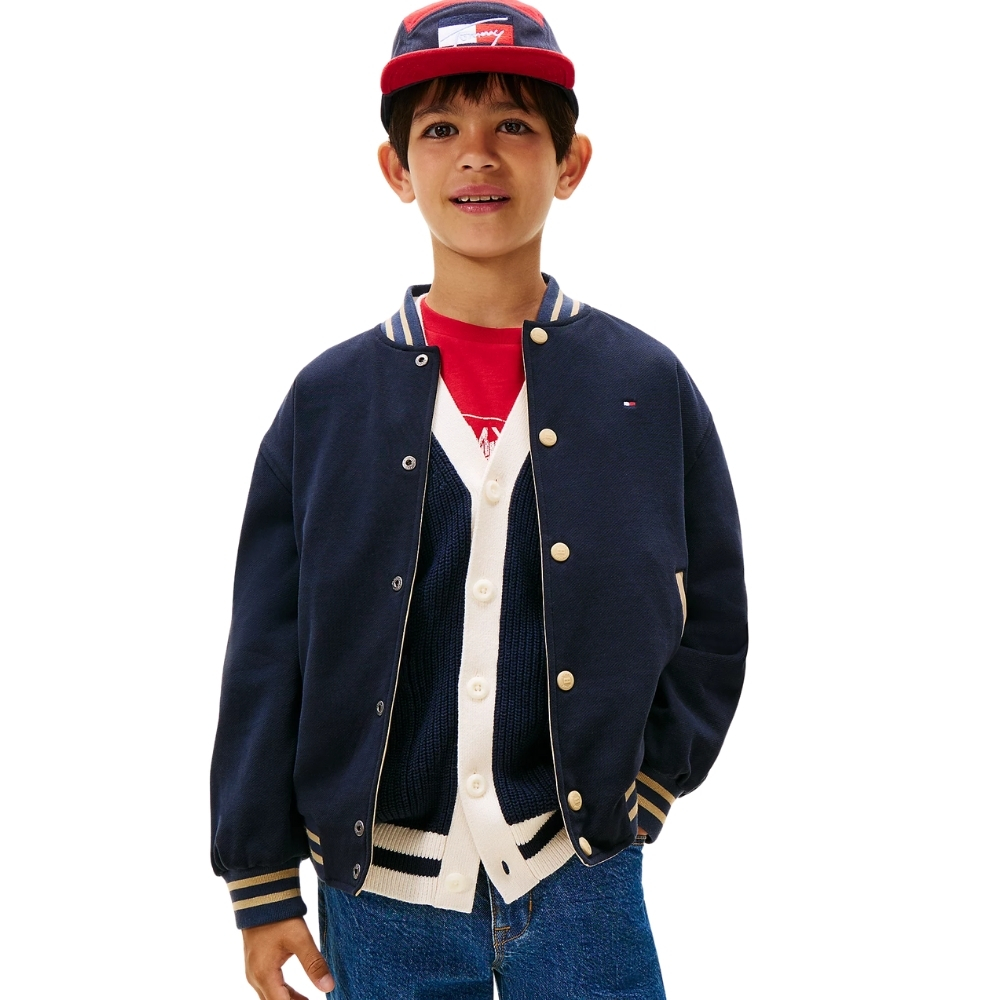 Bomber Tommy Hilfiger junior relaxed fit reversibile con logo