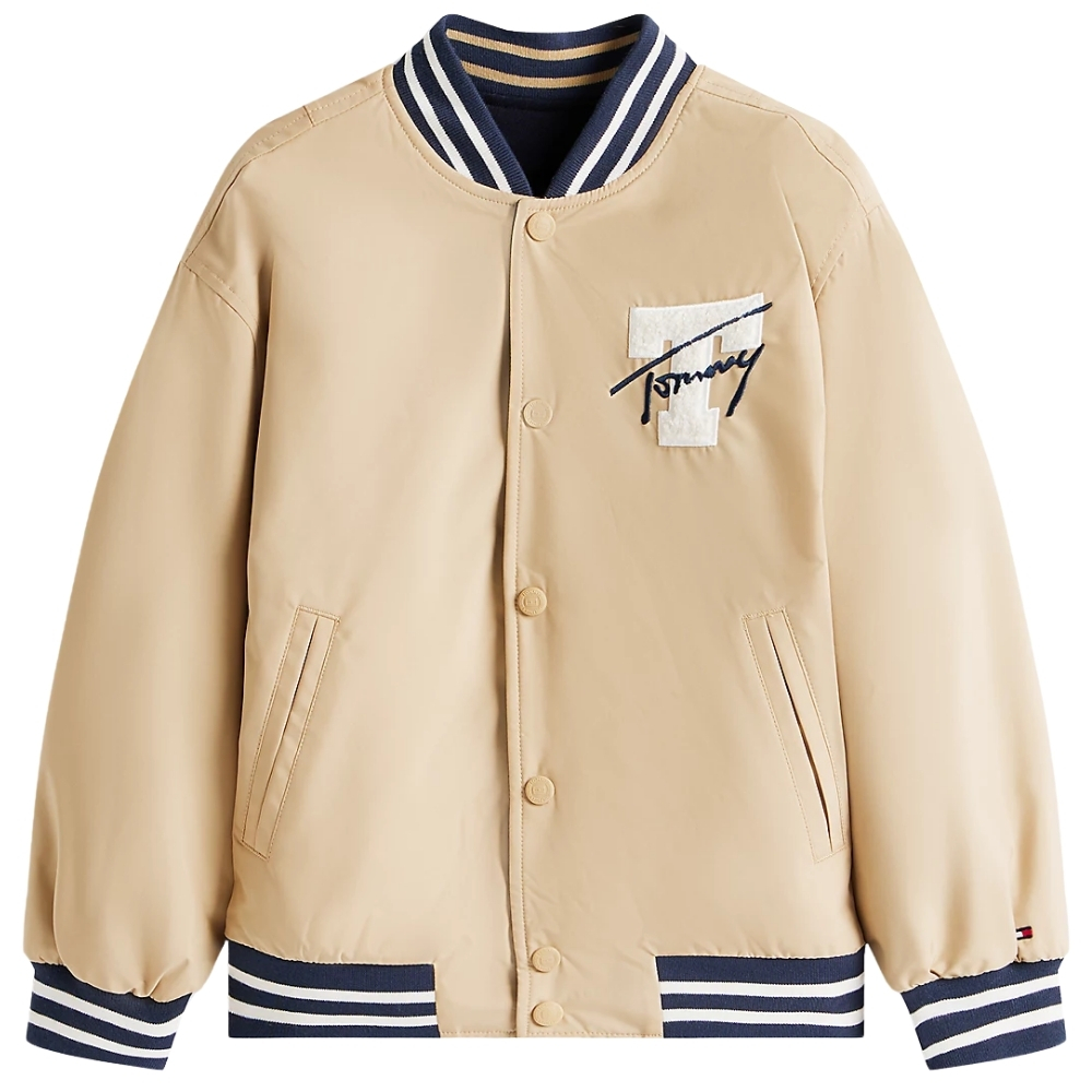 Bomber Tommy Hilfiger junior relaxed fit reversibile con logo