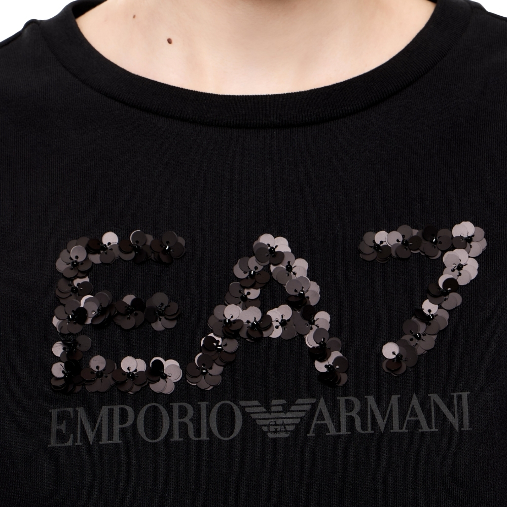 Felpa EA7 misto cotone con paillettes