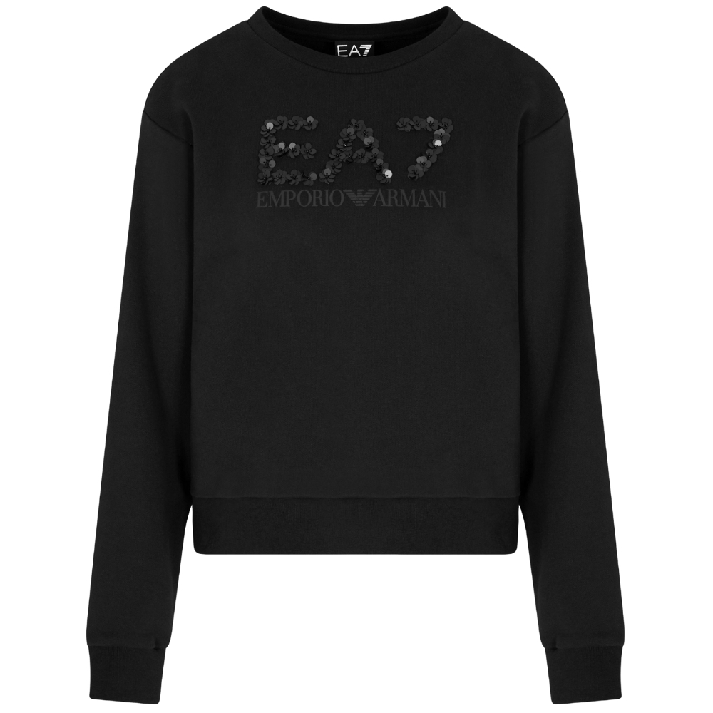 Felpa EA7 misto cotone con paillettes