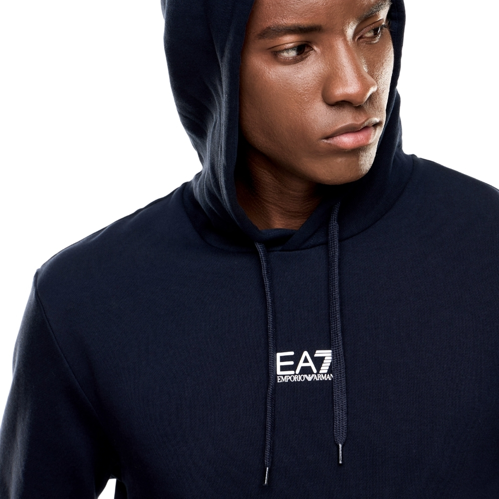 Felpa EA7 con cappuccio misto cotone